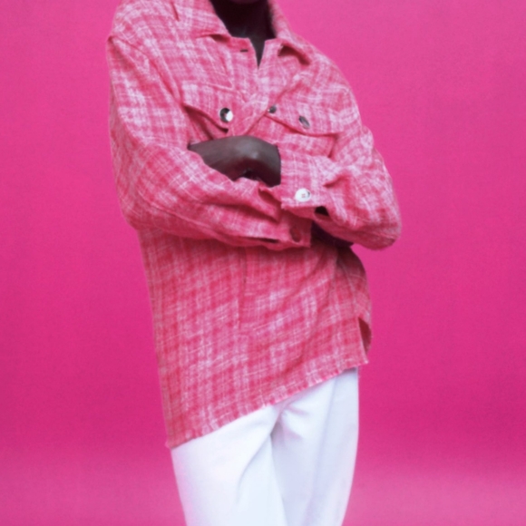 TEXTURED PLAID OVERSHIRT - Picture 4 of 4